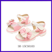 SR-15CS0103 girls pink bowknot sandals latest fashion girls sandals new girls flat sandals design